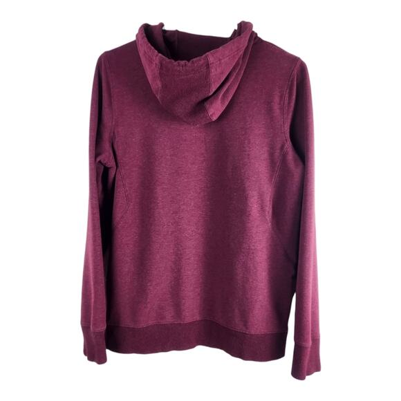 L.L.Bean Cozy Camp Hoodie Sweatshirt Small Burgundy Mountain Scene - Picture 6 of 7